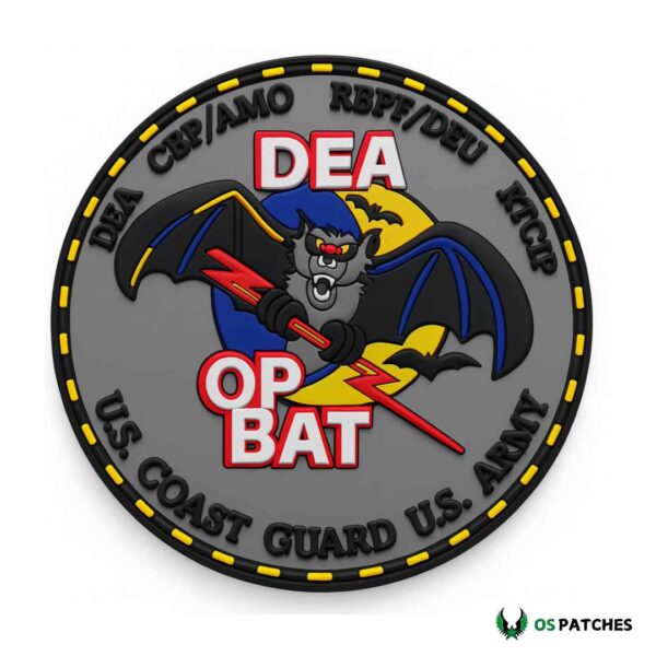 DEA OP BAT PVC Patch with bat and lightning design
