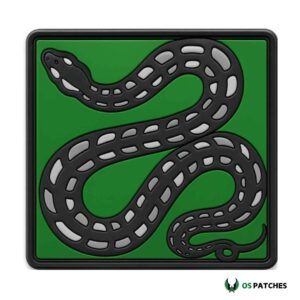 Square green patch with black snake and grey scale details