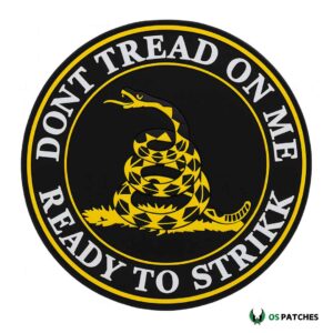 Coiled snake patch with Don’t Tread On Me and Ready To Strikk