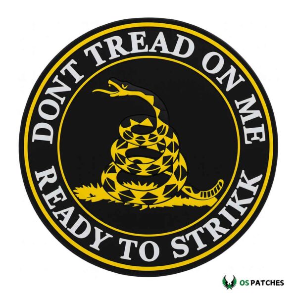 Coiled snake patch with Don’t Tread On Me and Ready To Strikk