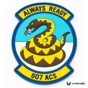 Coiled snake patch with Always Ready text and 607 ACS emblem