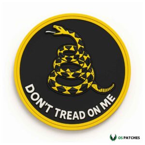 Don’t Tread On Me patch with yellow coiled snake and bold lettering