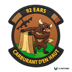 92 EARS bull patch with muscular design and aircraft silhouette above