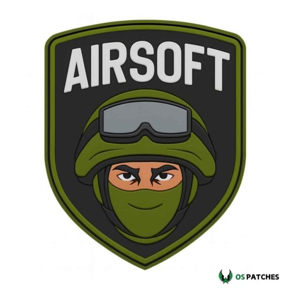 Airsoft patch soldier helmet goggles green tactical design military style badge