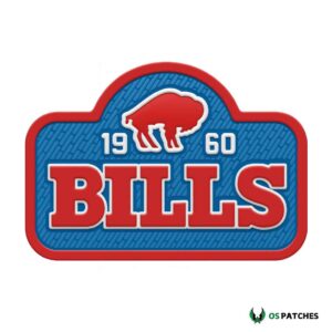 Buffalo Bills PVC patch with red buffalo logo and 1960 design