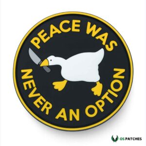 Funny goose patch with knife peace was never an option design