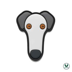 Greyhound dog patch minimalist design with long face and cartoon style