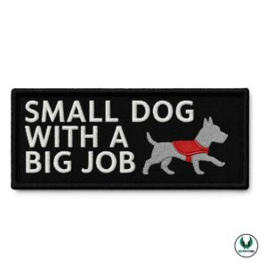 Small dog with a big job patch service dog identification design