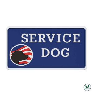 Service dog PVC patch with American flag background and dog silhouette design