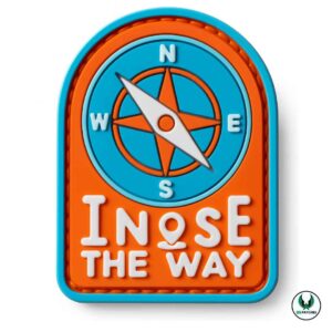 Funny dog patch compass design with text I nose the way