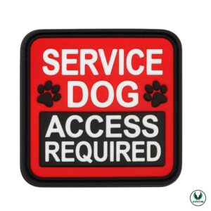 Service dog PVC patch red and black design with text access required