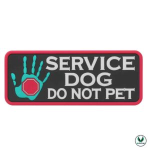 PVC patch with service dog do not pet text and stop hand