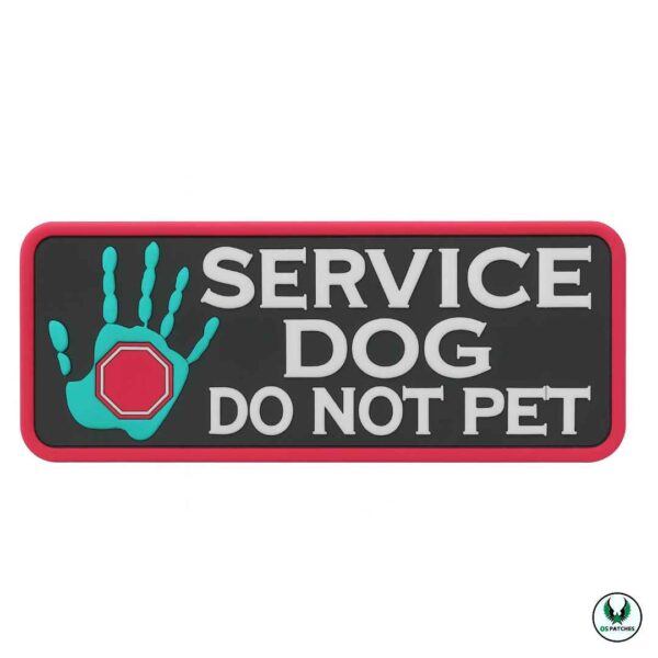 PVC patch with service dog do not pet text and stop hand