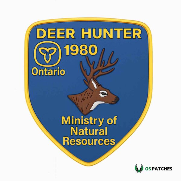 Ontario deer hunter PVC patch with antlers and Ministry of Natural Resources