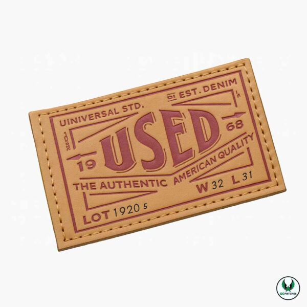 USED leather patch for denim jeans with vintage American quality design