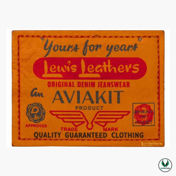 Lewis Leathers Aviakit leather clothing patch with vintage design
