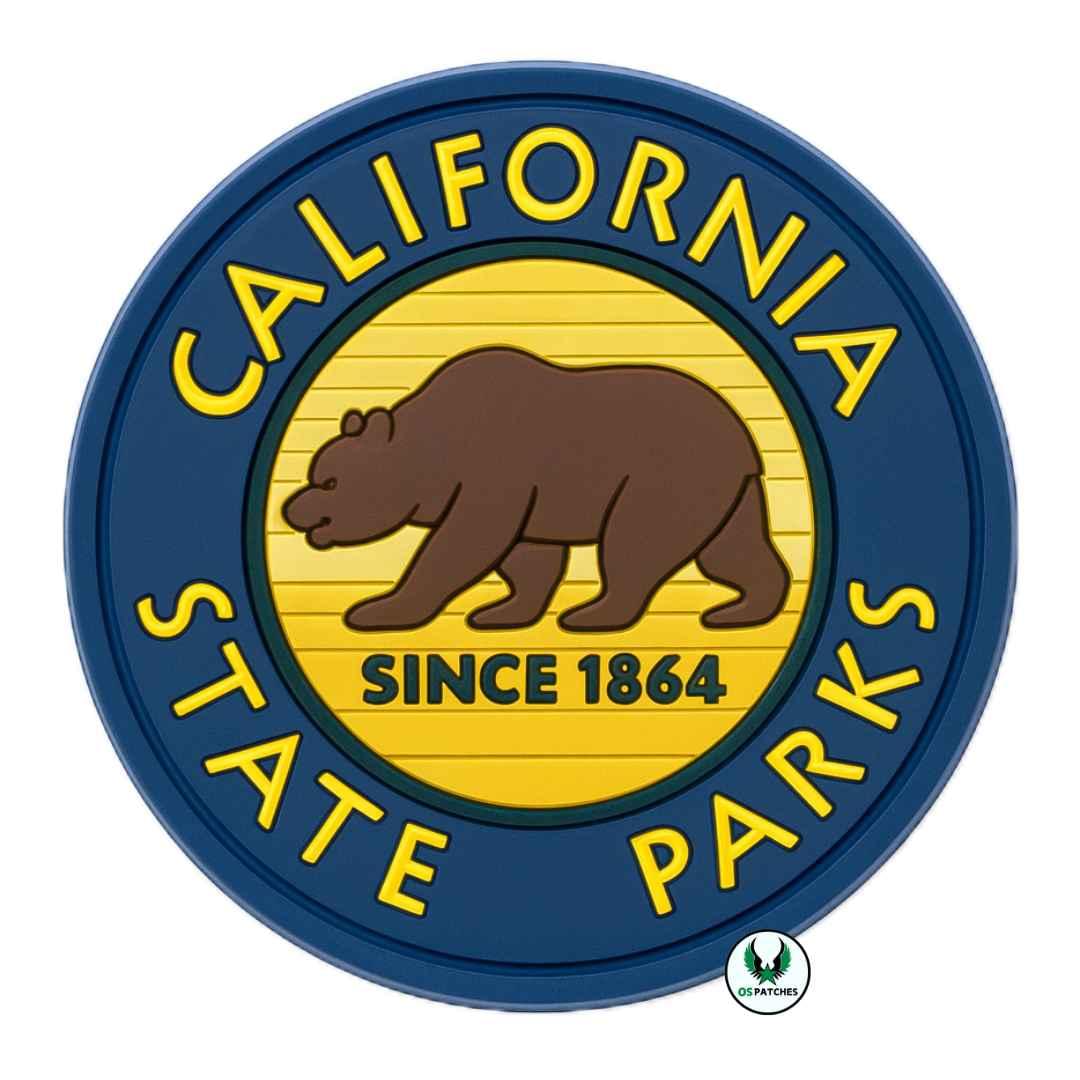 California State Parks PVC patch with brown bear and since 1864 text