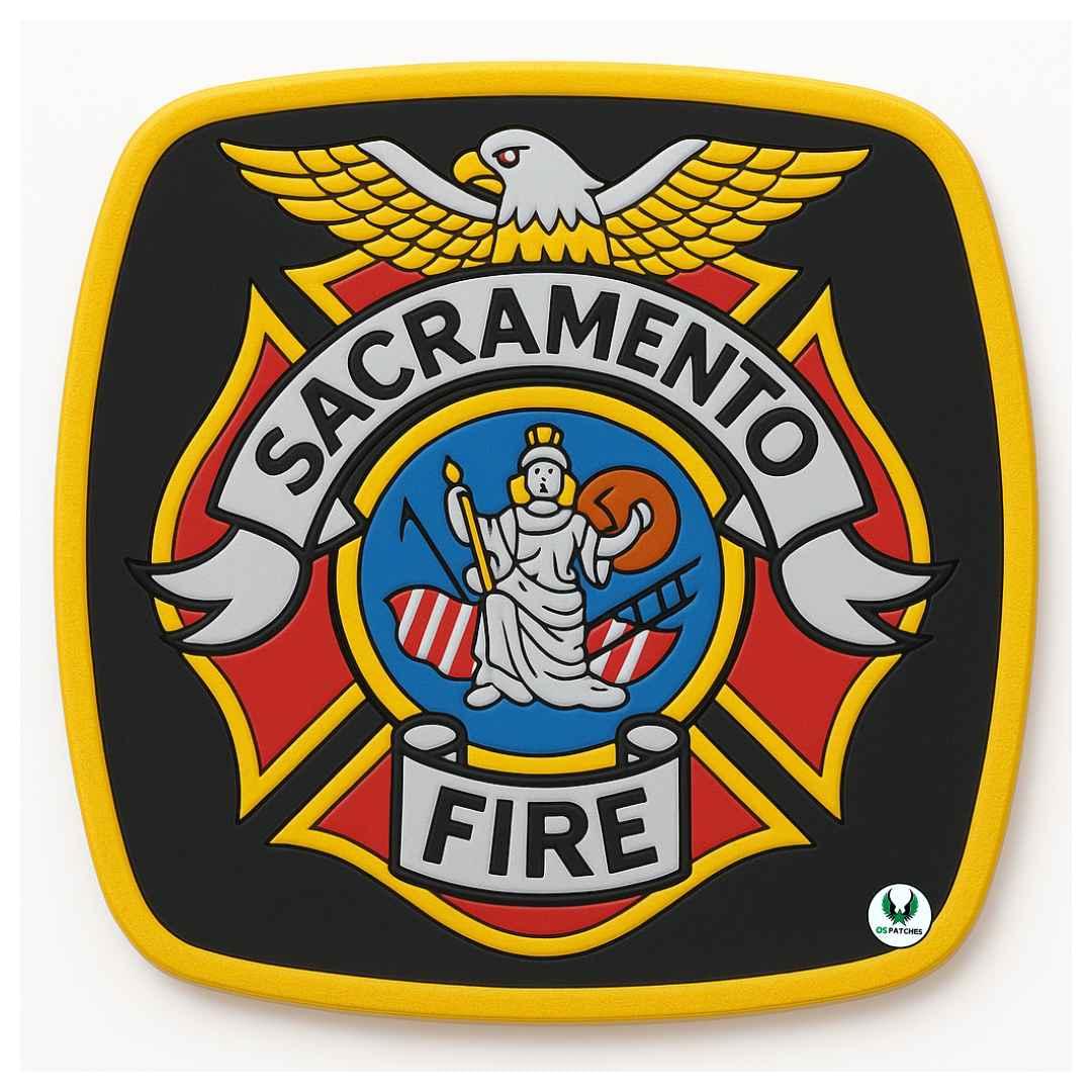 Sacramento Fire Department patch with eagle, Maltese cross, and city emblem