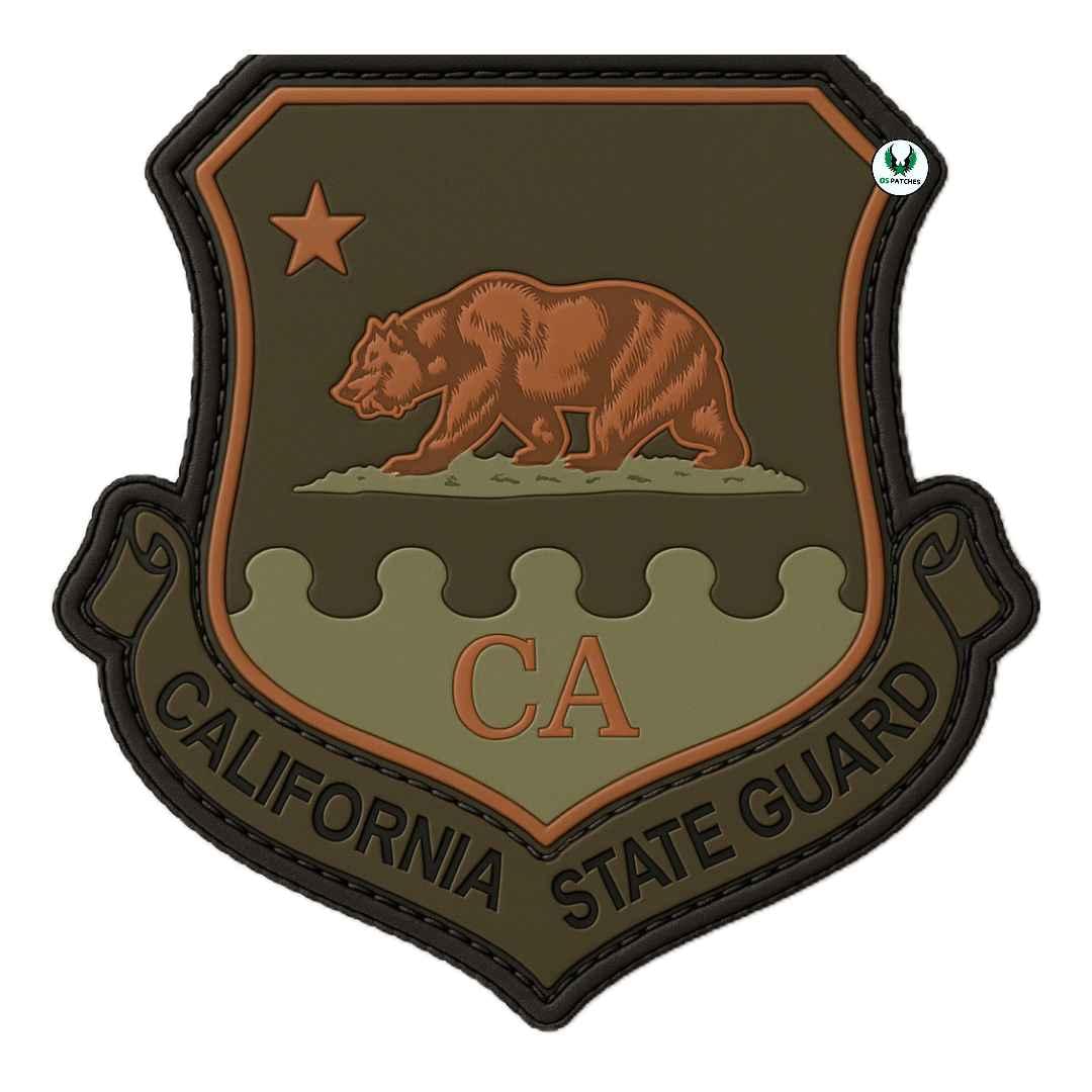 California State Guard patch with bear, star, and CA initials